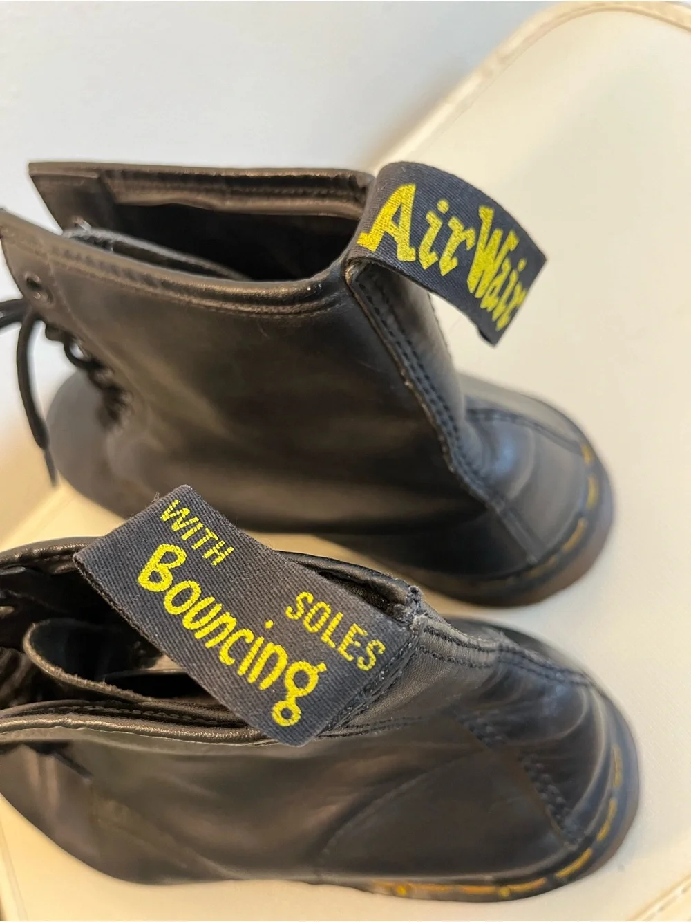 Vintage Dr. Martens Black 8 Eye Leather Lace-Up Ankle Boots